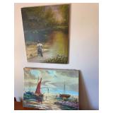 Pair of oil on canvas.