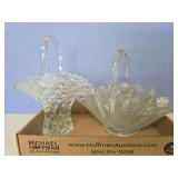 2 glass baskets