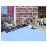 2 brass Horse united clocks