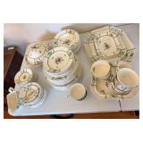 Spode China set floral and birds. Appears to have enough to serve 12
