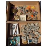 2 flats of costume jewelry.