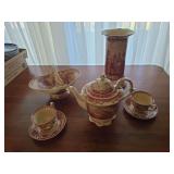 Burton Burton Red Toile Porcelain items as shown