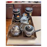 2 flats of kitchen items as shown