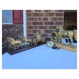 2 brass Horse united clocks