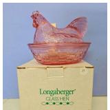 Longaberger glass nesting hen