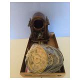Flat of antique clock parts and winding keys