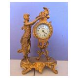 New Haven clock brass lady catching water
