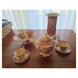 Burton Burton Red Toile Porcelain items as shown