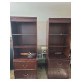 2 large book shelf filling cabinet