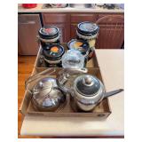 2 flats of kitchen items as shown