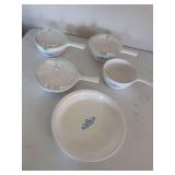 Set of 5 Corningware blue cornflower pieces