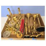 2 flats of brass candles holders