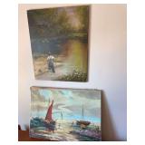 Pair of oil on canvas.