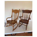 2 child’s size oak rocking chairs