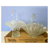 2 glass baskets
