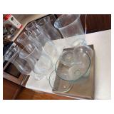 Candle holders and clear glass as shown