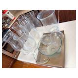 Candle holders and clear glass as shown