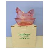 Longaberger glass nesting hen