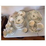 Spode China set floral and birds. Appears to have enough to serve 12