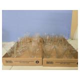 2 flats of waters glassware