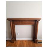 Wood fireplace mantel