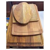 Large lot of wood cutting boards
