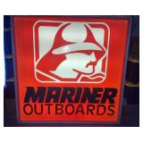 Original! 78' Mariner Outboards Double Sided Plastic Lighted Sign