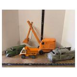 Structo Pressed Steel Excavator, Hubley Bell Telephone Truck