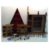 Knick Knack Display Cases and Thimble Collection