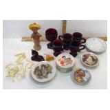 Red Avon Goblets and Avon Plates