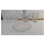 Glass Vase, Bowls and Tray