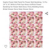 (12)  16" x 24" panels  White  & Pink  roses