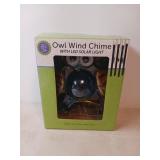 NEW...OWL WIND CHIME WITH LED SOLAR LIGHT