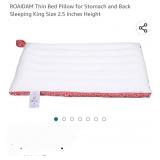 ROAIDAM Thin Bed Pillow for Stomach and Back