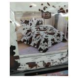 New Oversized King Cow comforter Set 3 PC Rustic