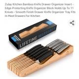 Zulay Kitchen Bamboo Knife Drawer Organizer