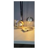 NEW Set of 2 Metal Dome Nightstand Lamp With