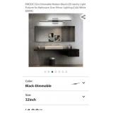 PRESDE 32in Dimmable Modern Black LED Vanity