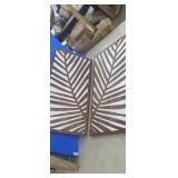 NEW  2 PC Birch Palms Botanical Carved Design