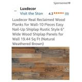 (New) 10pc Reclaimed Wood Wall Boards. 6" x 48" (