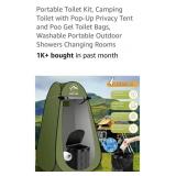 Portable Camping Toilet with Privacy Tent