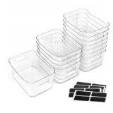 12 New  Multi-Use Clear Plastic Storage Bins for