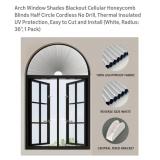 36" Radius Arch Blackout Window Shade,