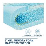 Queen Size 3" Memory Foam Mattress Topper w/