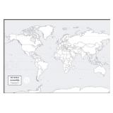 New Large Blank World Outline Map Poster,