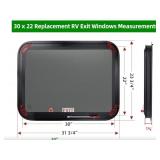 New RV Exit Window Replacement, 30" W x 22" H RV