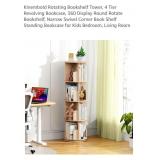 4 Tier Rotating Bookshelf Tower, 360ï¿½ Rotation,