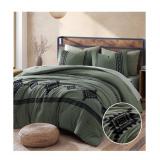 3 Pc King Size Embroidered Comforter & 2 Shams,