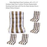 NEW 5 Pc Patio High Back Chair Cushions w/ Ties,