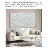 24" x 48" Abstract Wall Art Print w/ Frame, White